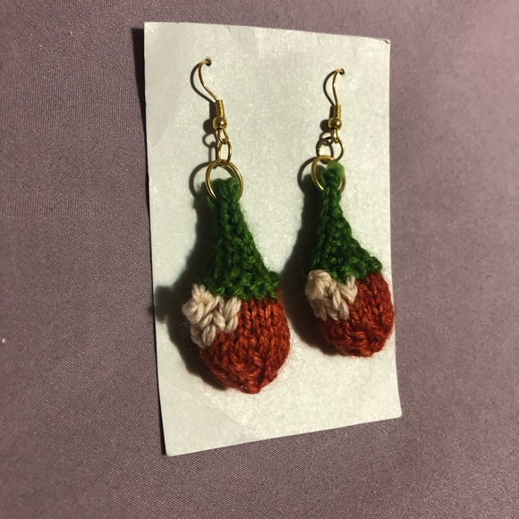 Hand Knitted Earrings - Picture 1 of 5